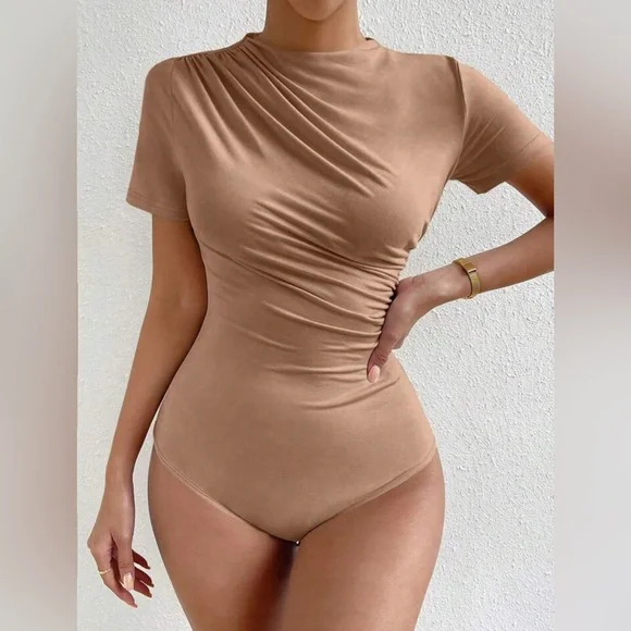 Elegant Tan Women's bodysuit - Picture 2 of 3